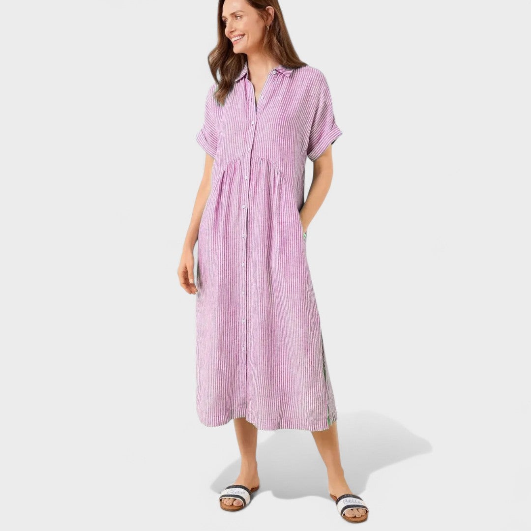 Camila - Vestido Camiseiro com Riscas