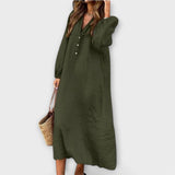 Este - Vestido de Linho com Decote em V