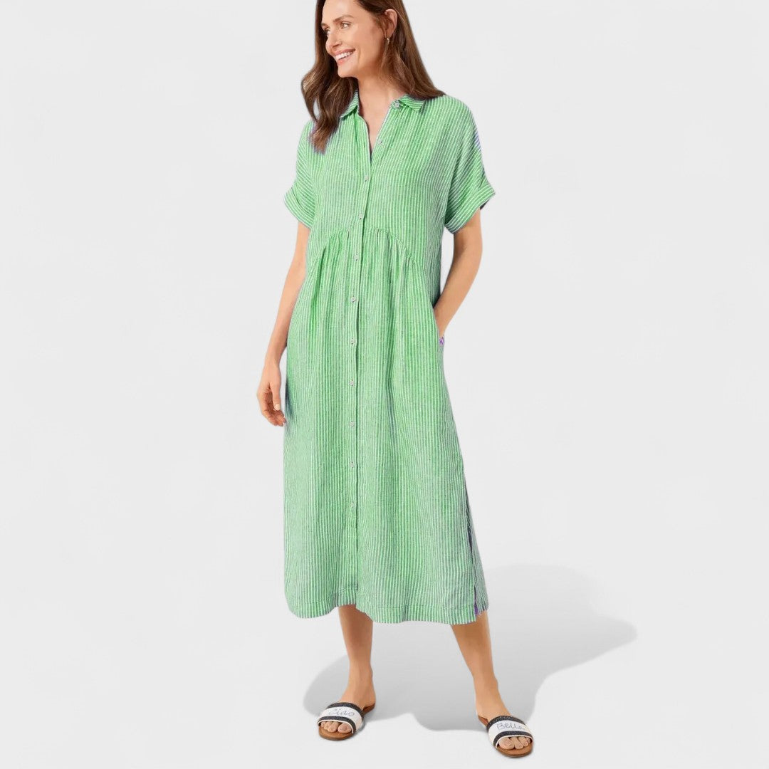 Camila - Vestido Camiseiro com Riscas