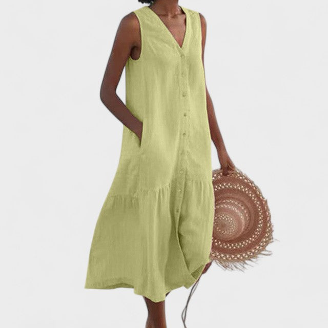 Lidia – Vestido de Verão com Decote em V