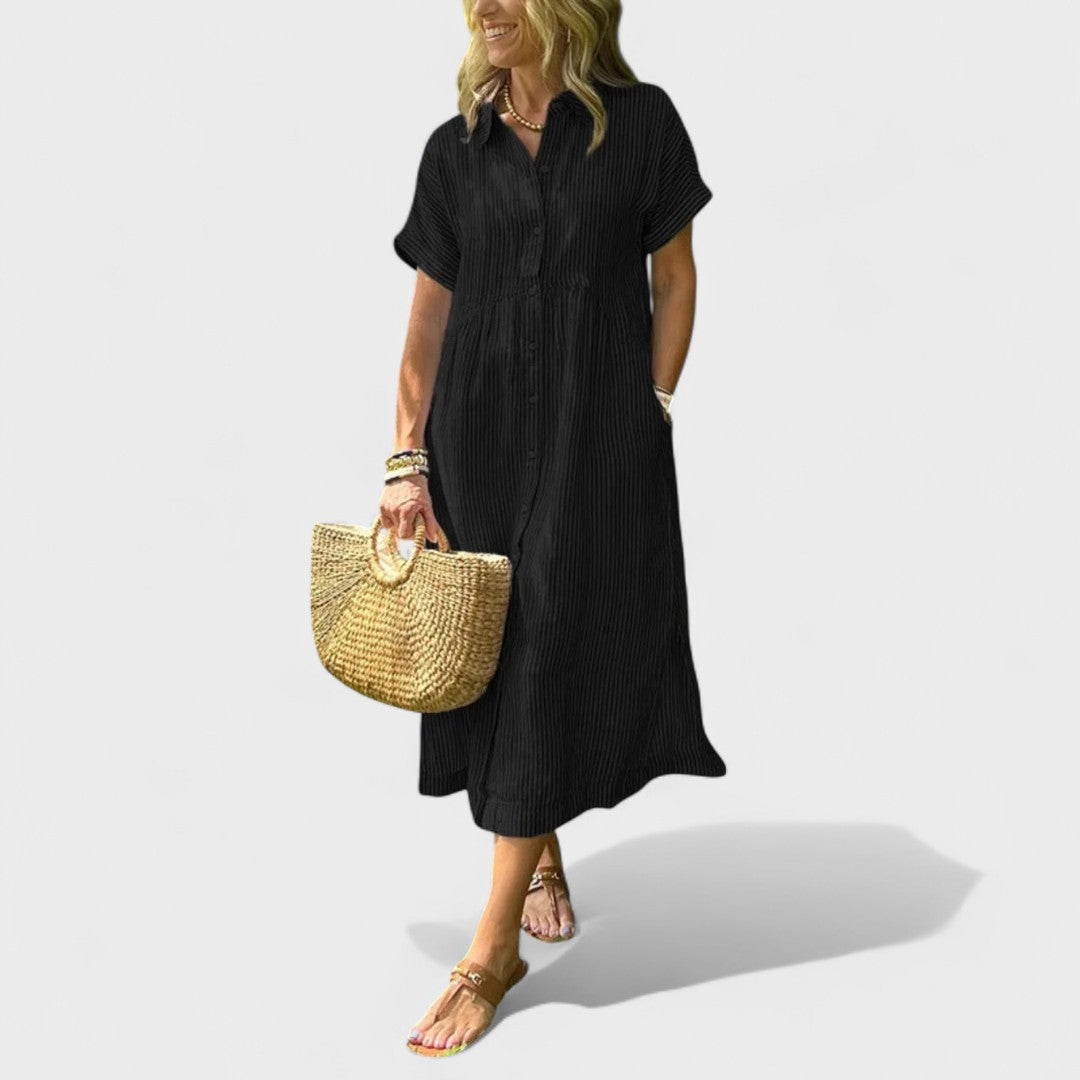 Camila - Vestido Camiseiro com Riscas