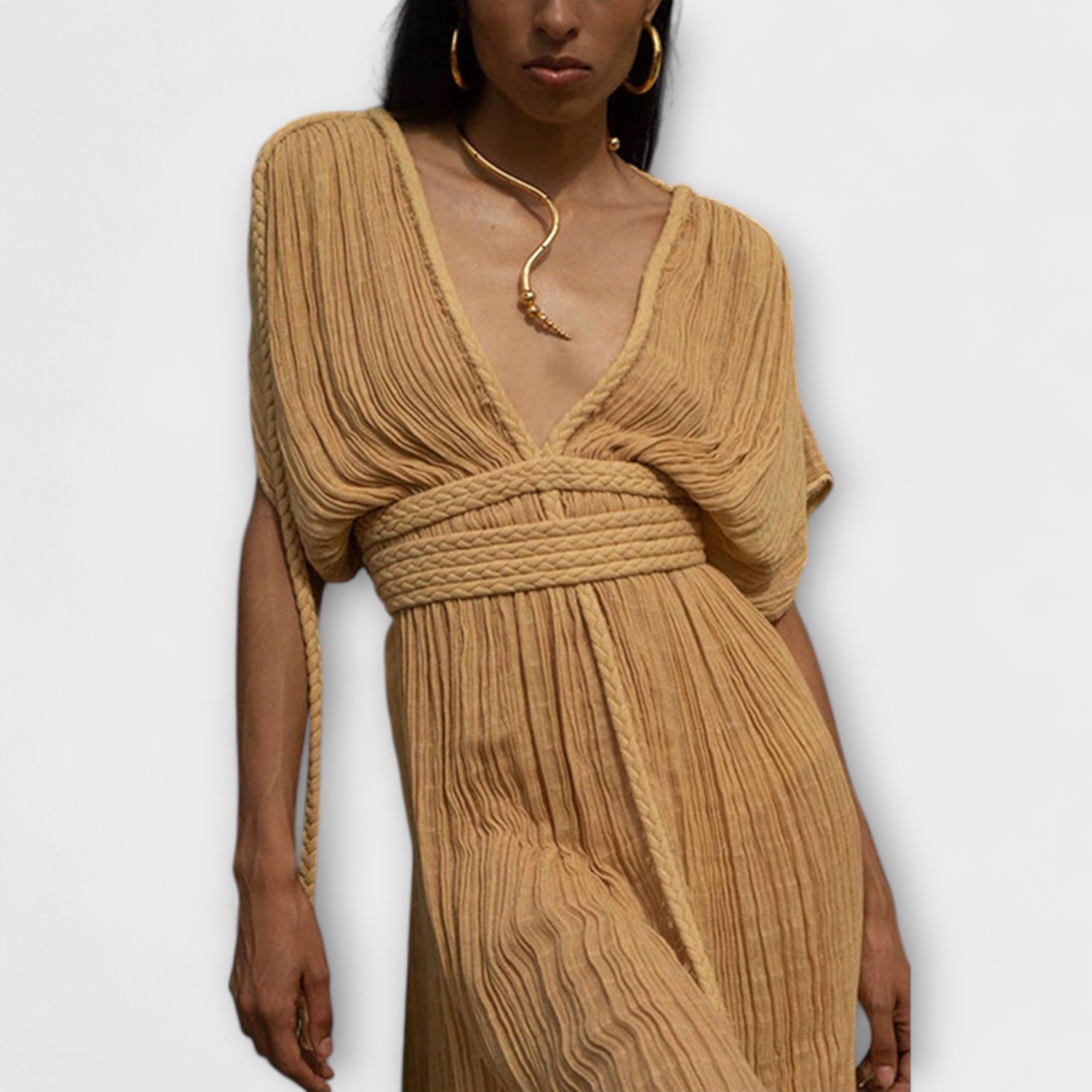 Vestido Maxi Kimono de Estilo Grego