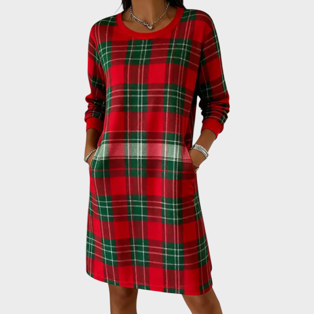 Paula - Vestido Elegante aos Quadrados