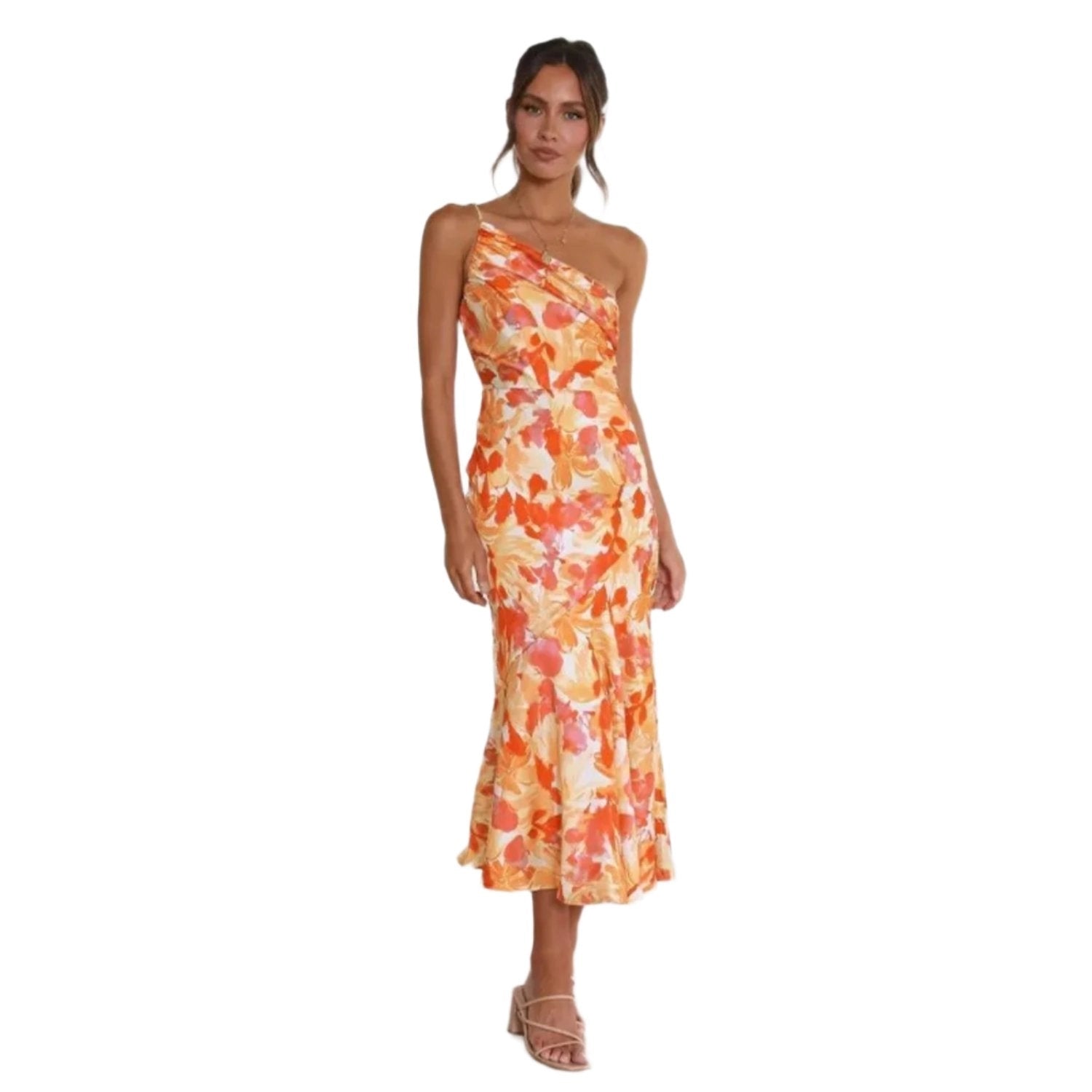 Sienna – Vestido Maxi Assimétrico com Padrão Floral
