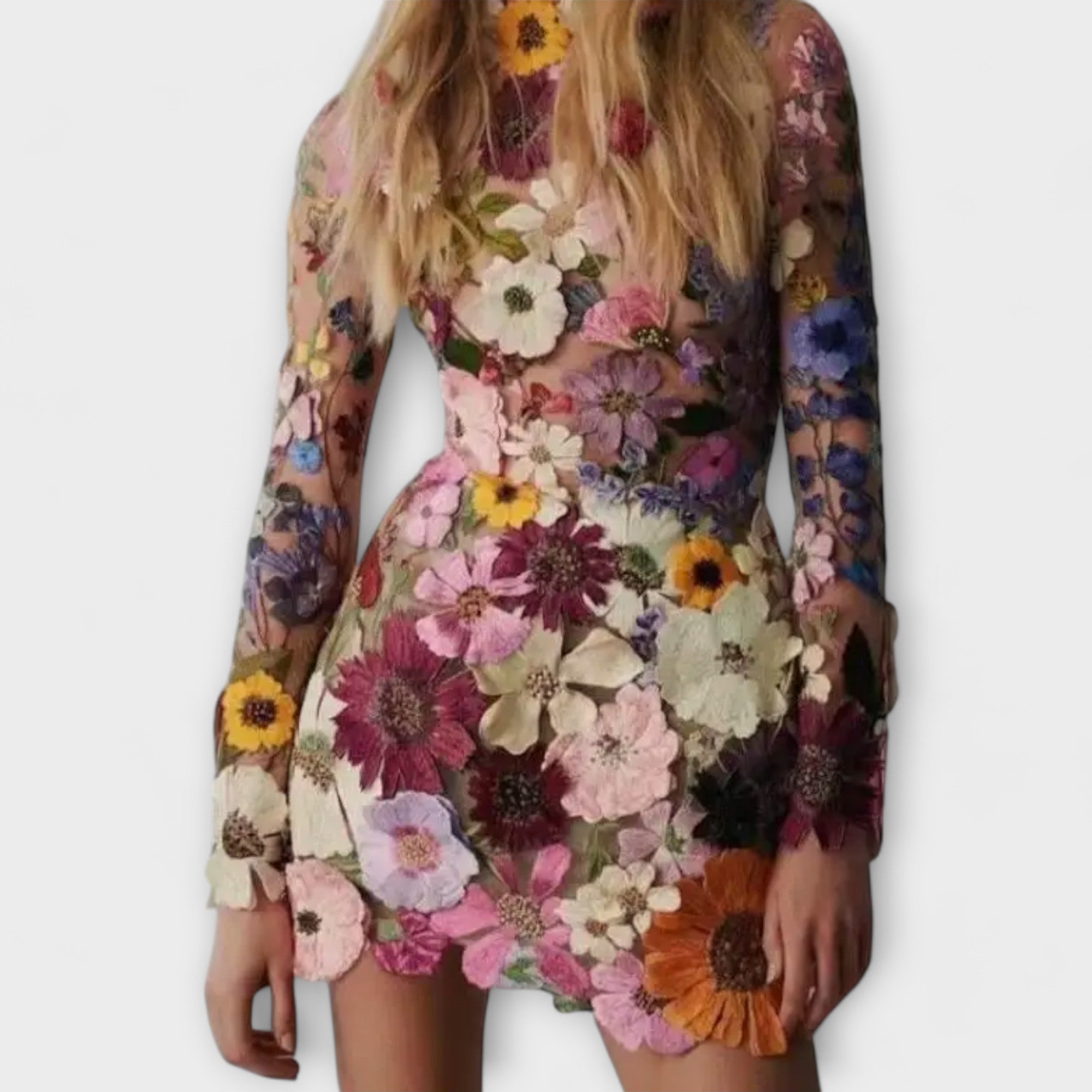 Dolores - Vestido com Estampa Floral 3D