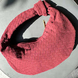 Bolsa Trançada Média em Camurça