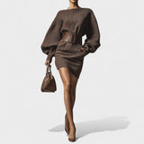 Anabela - Vestido Elegante com Cinto Estruturado