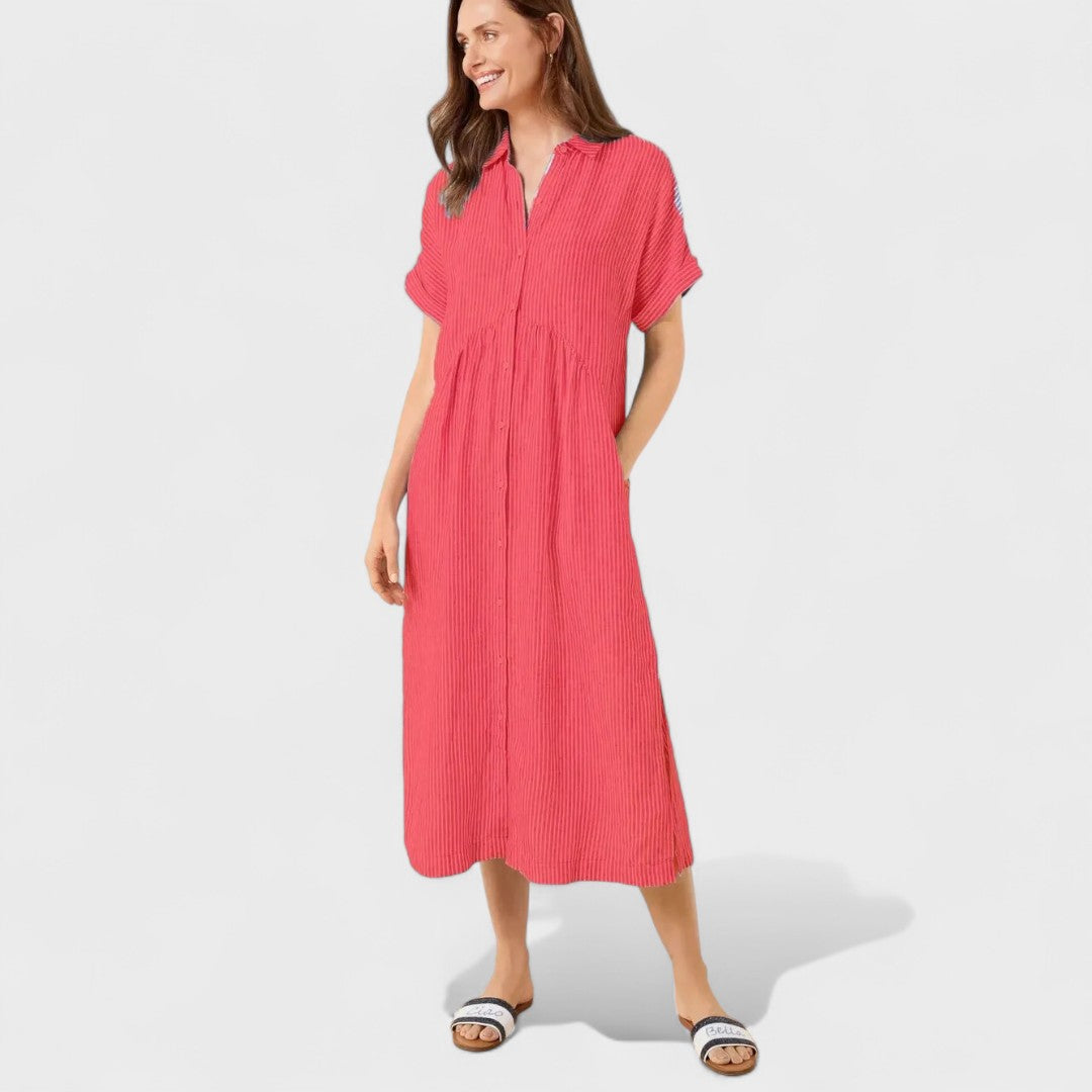 Camila - Vestido Camiseiro com Riscas