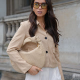 Bolsa Trançada Média em Camurça